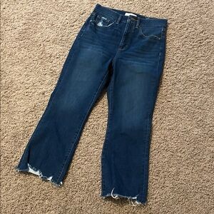 LOFT Dark Blue Jeans, cropped flare, fits like size 4